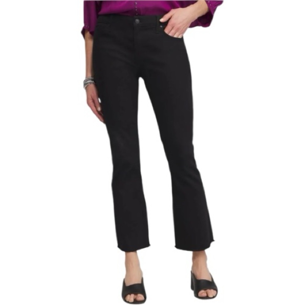 Chico's Black Ankle Kick Flare Crop Jeans